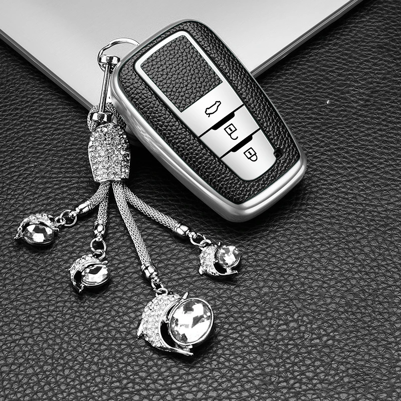 Za Toyotu Camry Mark X RAV-4 PRADO COROLLA HIGHLANDER 2 3 Tipke za Daljinsko upravljanje bez ključa Visoka kvaliteta TPU + ABS Torbica za ključeve Vozila