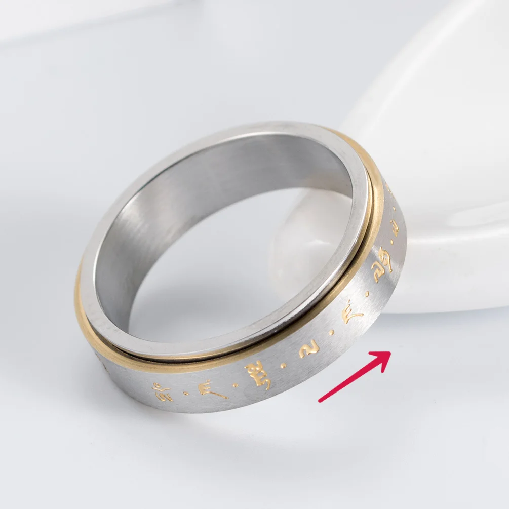 Megin D Svakodnevno Jednostavan Srcu Šarm Rotirajući Titan Čelika Prsten za Za Muškarce, Žene Par Obitelji Jedni Modni Dizajner Dar Ювели