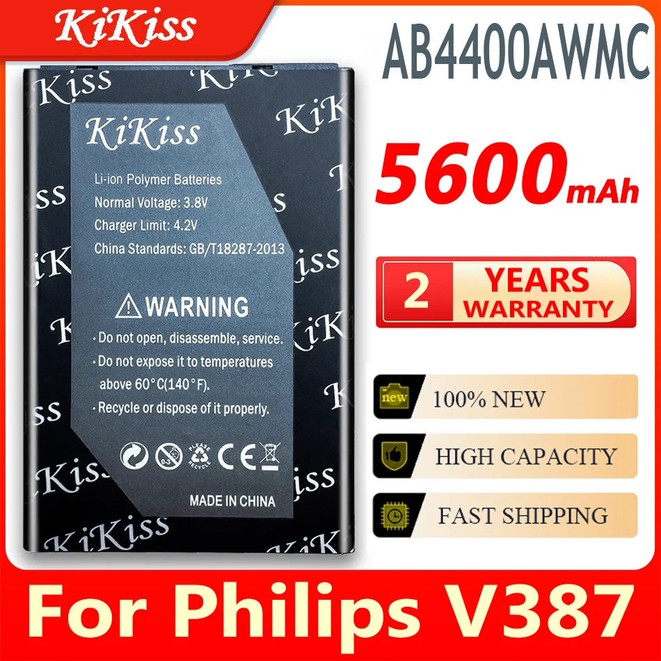 NOVI True 5600 mah AB4400AWMC Baterija Za PHILIPS Xenium V387 Mobitel CTV387 Mobilni Telefon Punjive Baterije Zamjena