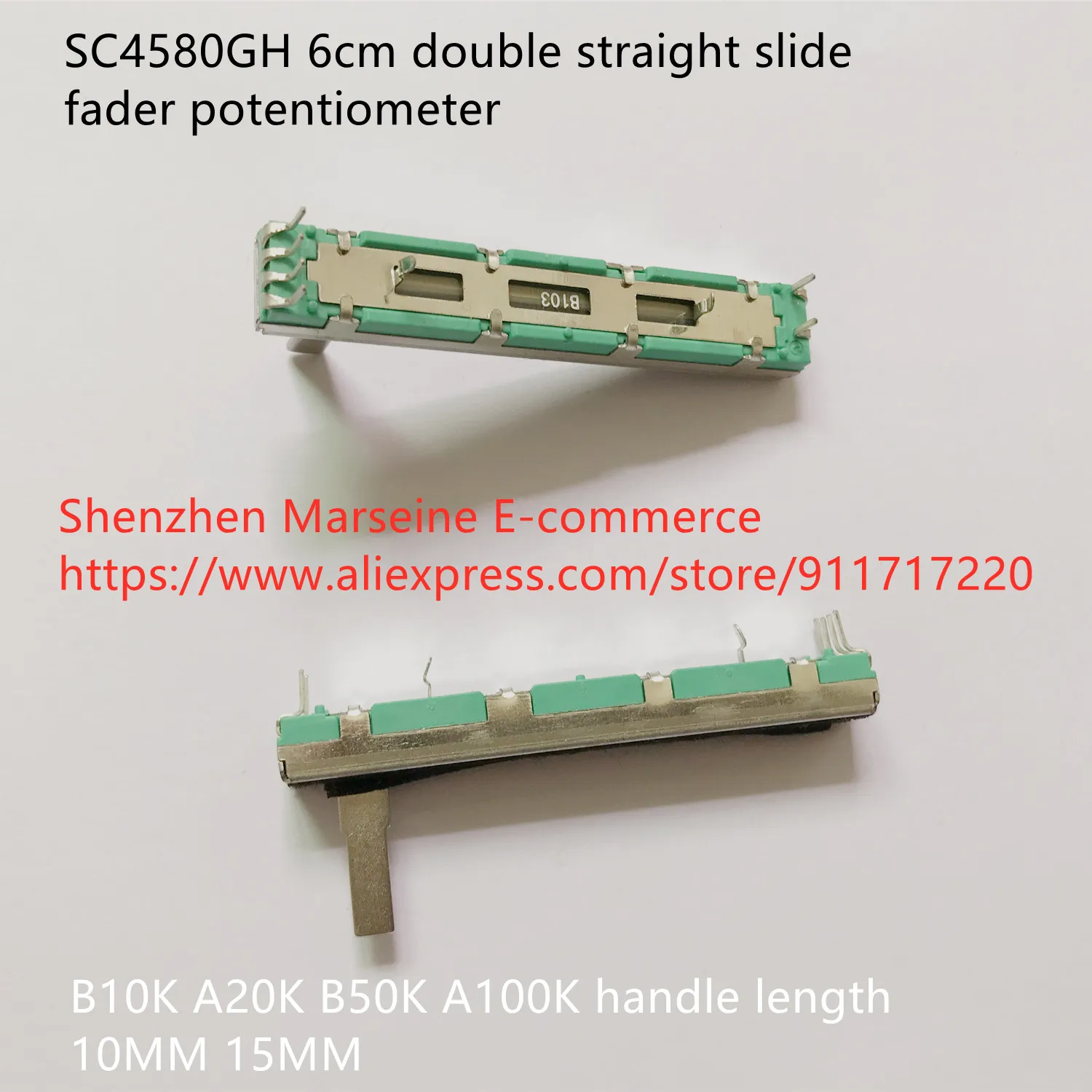 Originalni Novi 100% SC4580GH 6 cm dual izravan slajd fader potenciometar B10K A20K B50K A100K dužina ručke 10 mm 15 mm (PREKIDAČ)