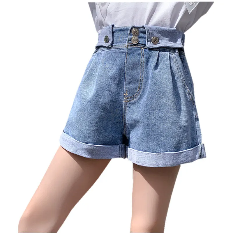 Novi Trendi Traper Kratke hlače za djevojčice, Ljetna odjeća 2022 godine, dječji modni kratke hlače s visokim strukom i gumbe, 5, 7, 9, 11, 12, 13, 14 godina