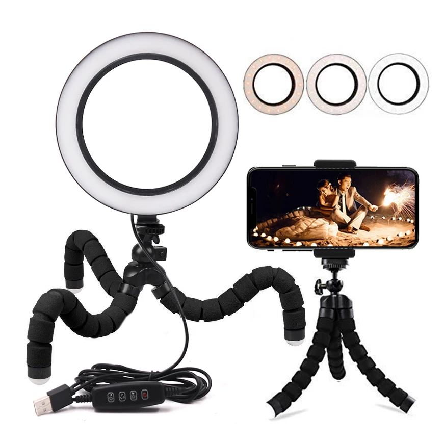 Led Prijenosni Bljeskalica Uživo s Podesivim Ona Ring Lampa USB LED Selfie Ring Light za foto-studio Video Telefon