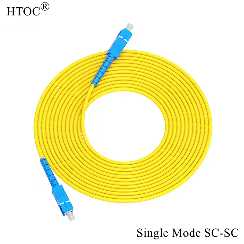 Fleksibilna žica vlakana jednog načina HTOC fleksibilan kabel SC na dužinu žice kabela SC single mode 9/125 fleksibilna žica UPC SM 3.0 mm FTTH
