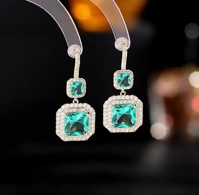 Francuski smaragd naušnice ženski upscale temperament luksuzni dizajn jednostavne dekoracije za uši