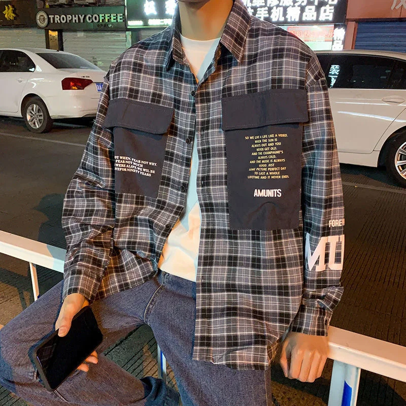 Trendyol Muška Pokrivač Košulja Muška Jakna Korejski Modni Džep Košulje I 2022 Proljeće Ljeto Japanski Košulja Dugih Rukava Vanjska Odjeća