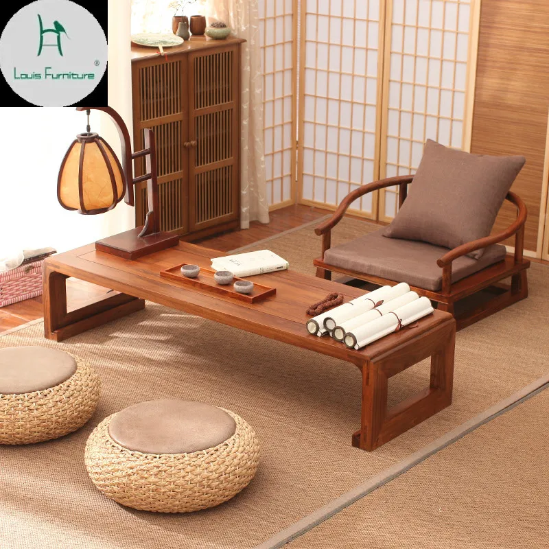 Dug kava stol od punog drveta, japanski čaj stol, stolić u dnevnom boravku, jednostavan stolić s tatami, stol Kan, domaći čaj za kavu