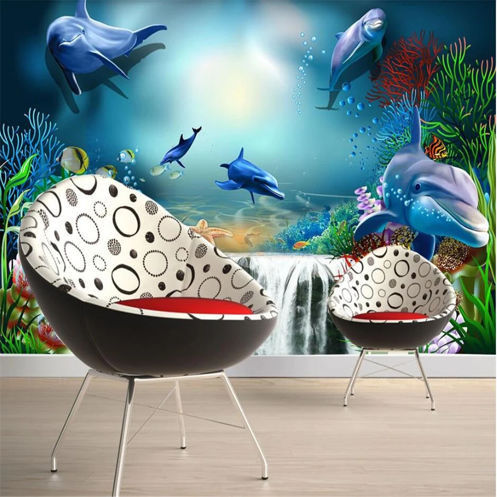 Običaj 3d Slike pozadina Kreativni prekrasan podvodni svijet falls coral TV Pozadina Zidno slikarstvo Desktop