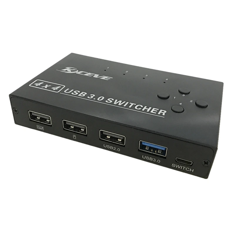 4-Port USB3.0 Prekidač za Zajedničko korištenje USB KVM Switcher S Kontrolerom PC Sharing Splitter Tipkovnice, Miša, Pisača