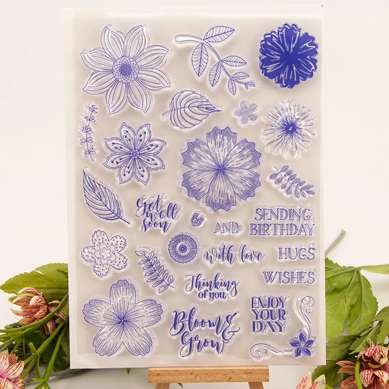 Bilješke pečati prijema prozirne poštanske marke i marke guma marke za izradu razglednica voštana silikon silikon pečat Ostavlja cvijeće