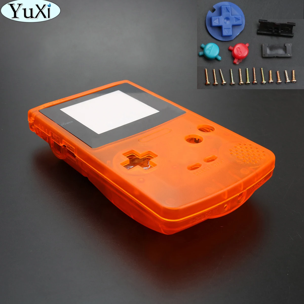 Юйси Ograničena Serija Transparentna Narančasta U obliku Školjke Torbica Zamjena Za Gameboy Color za GBC Igraće Konzole W/Alat
