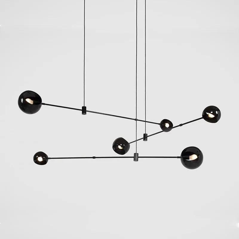 Nordijsko kreativno luster geometrijske linije stropni štap luster blagovaonica spavaća soba dnevni boravak kućni rasvjeta