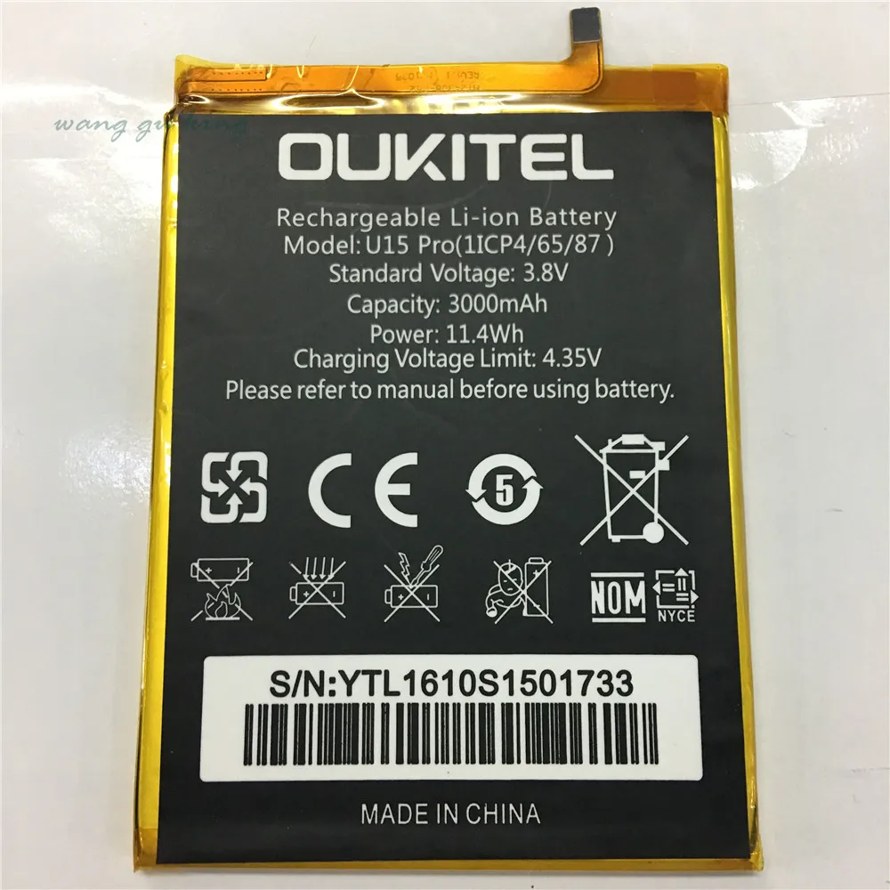 100% Novo visoke Kvalitete Originalne baterije U15 pro Novi 5,5-inčni Baterija Mobilnog telefona oukitel u15 pro 3000 mah sa Brojem za praćenje