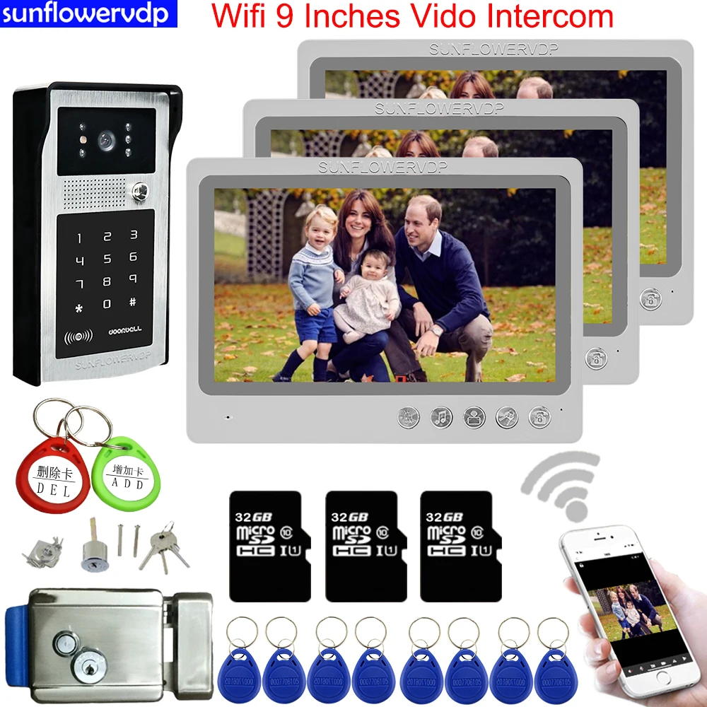 3 Monitora, video interfon WiFi 9 