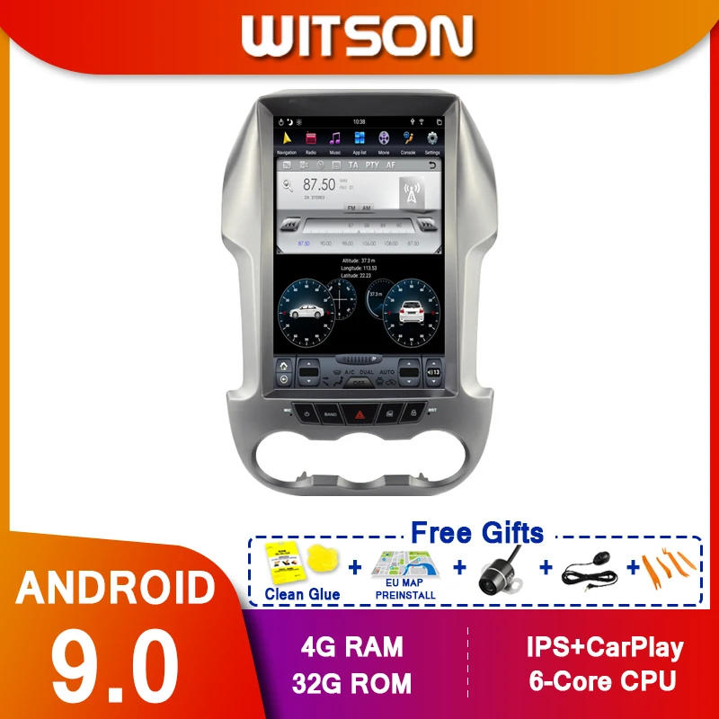 WITSON Android 9,0 vertikalni prikaz Auto Media tesla GPS NAVIGACIJU Player za FORD RANGER 2008-2014