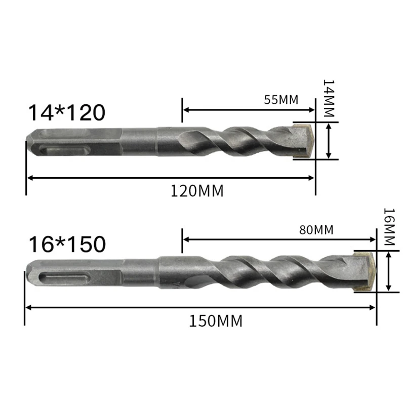 1 kom. 120/150 mm Električna Bušilica Bušilica 14/16 mm Križ Tip Volfram Čelik je Legura za Polaganje Betona Rock Kamen