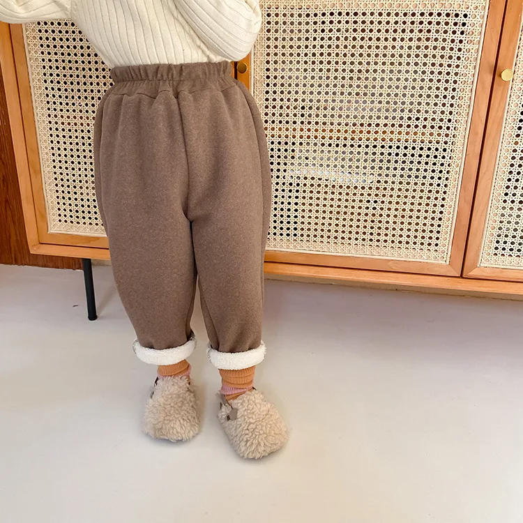 2021 Zimske Bebe tople debele vunene svakodnevne hlače s runo podstava za dječake i djevojčice, čvrste hlače u korejskom stilu
