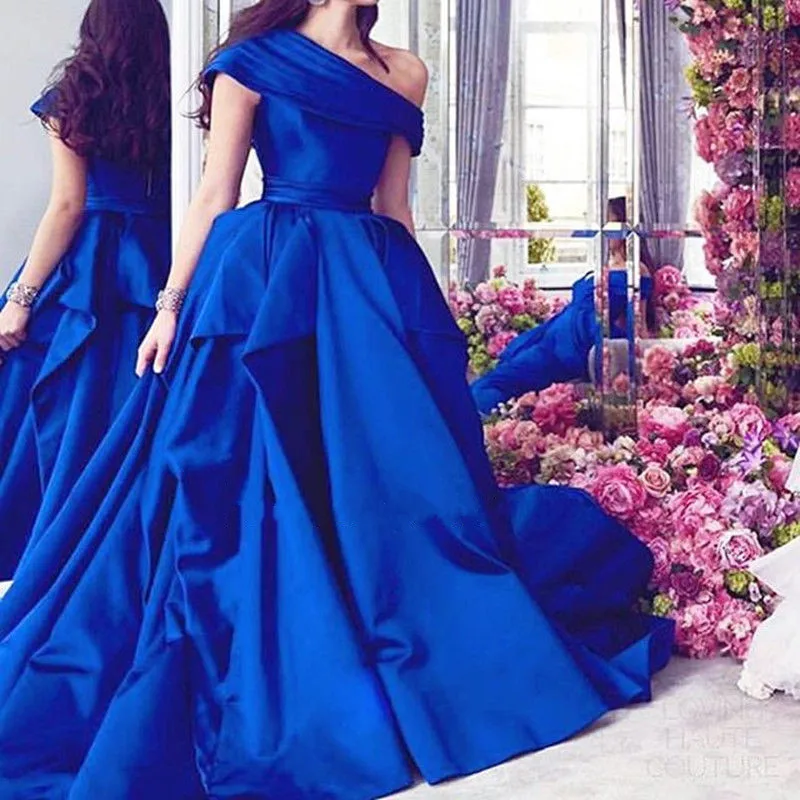 robe de soiree večernja haljina 2018 seksualno loptu haljina na jedno rame vestido de festa longo kraljevske plave boje Haljine za Majku Mladenke