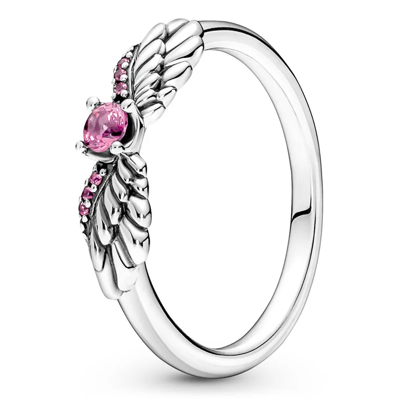 Pravi Pjenušava Krila Anđela Od 925 Sterling Srebra Sa Kristalne Prstenom Za Žene Vjenčanje College Europa Modni Nakit