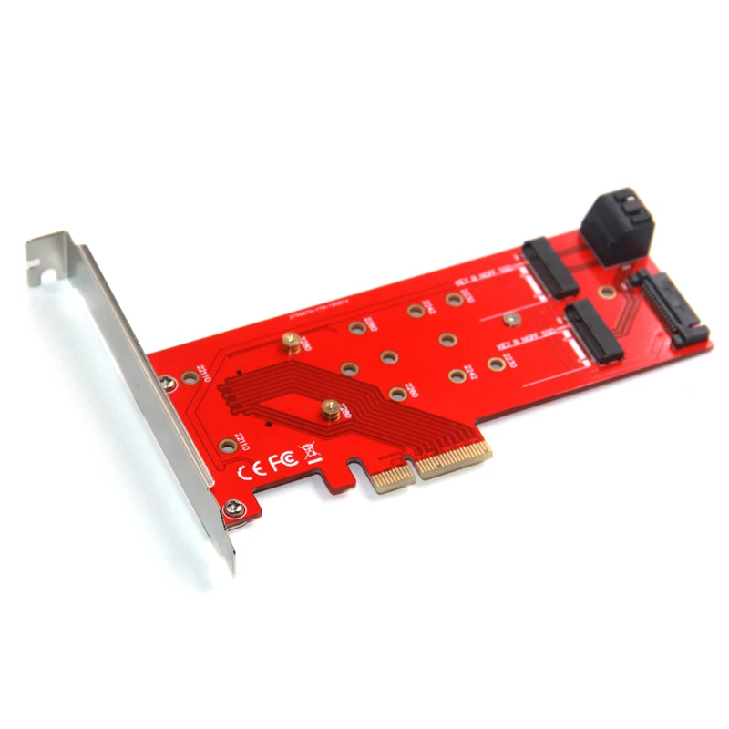 2 u 1 PCI-e 4x za M Key M. 2 SSD Karta za Intel 760P 970 EVO Pro Dual SATA 3.0 za Dual B Key M2 SSD adapter