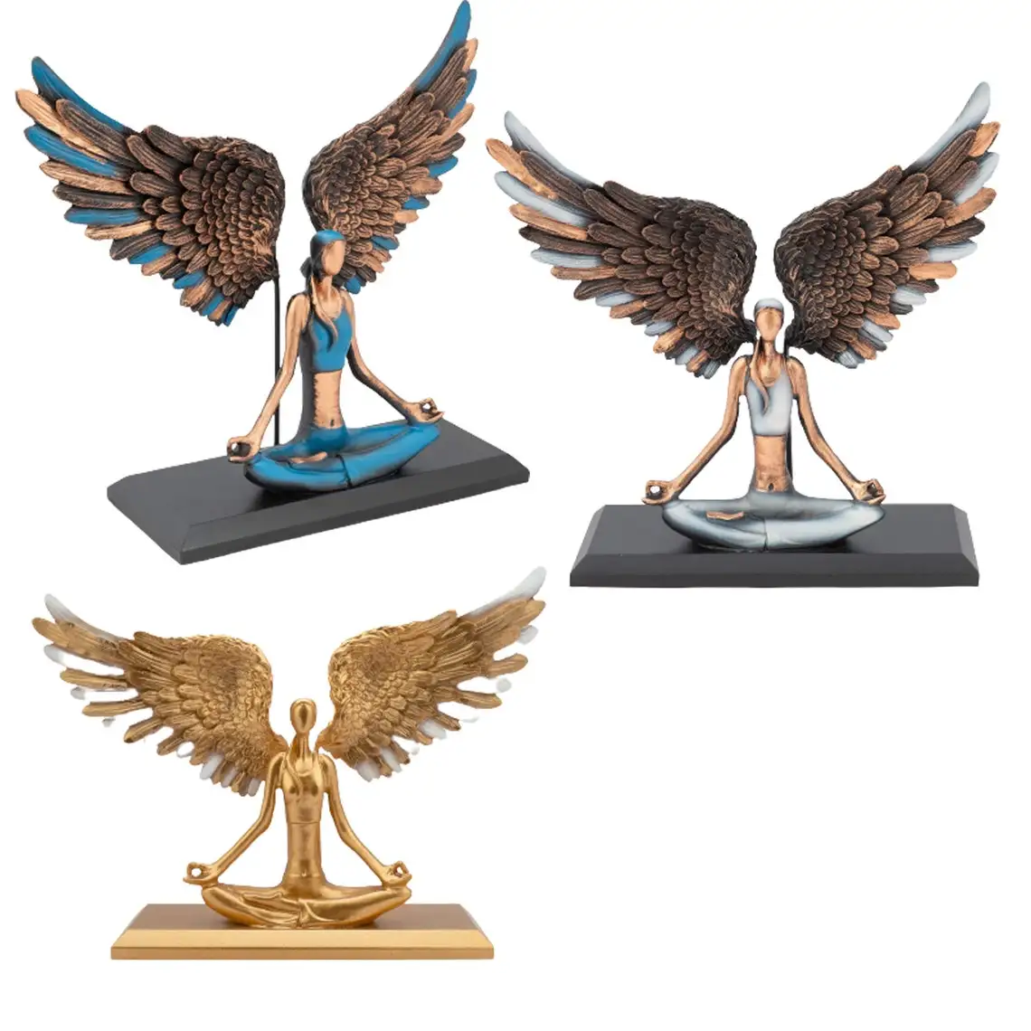 Kip Anđela s krilima za joge, Lik žene, praktičar joge, držanje za joge, kućnog tekstila, skulptura, Poklon za zagrijavanje, Poklon za majčin dan gif