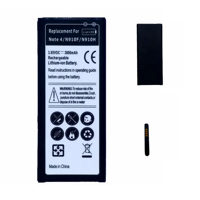 3800 mah Baterija za Samsung EB-BN910BBE Smjenski baterija baterija baterija baterija Baterija za Samsung Galaxy Note 4 N910F N910V N910P N910C N910T