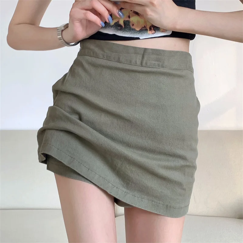 Svakodnevni Kratka Suknja Ženska Ljetna Nova Korejska Moderan Tanka Suknja s Elastičan Struk Univerzalni Suknja Trapeznog oblika