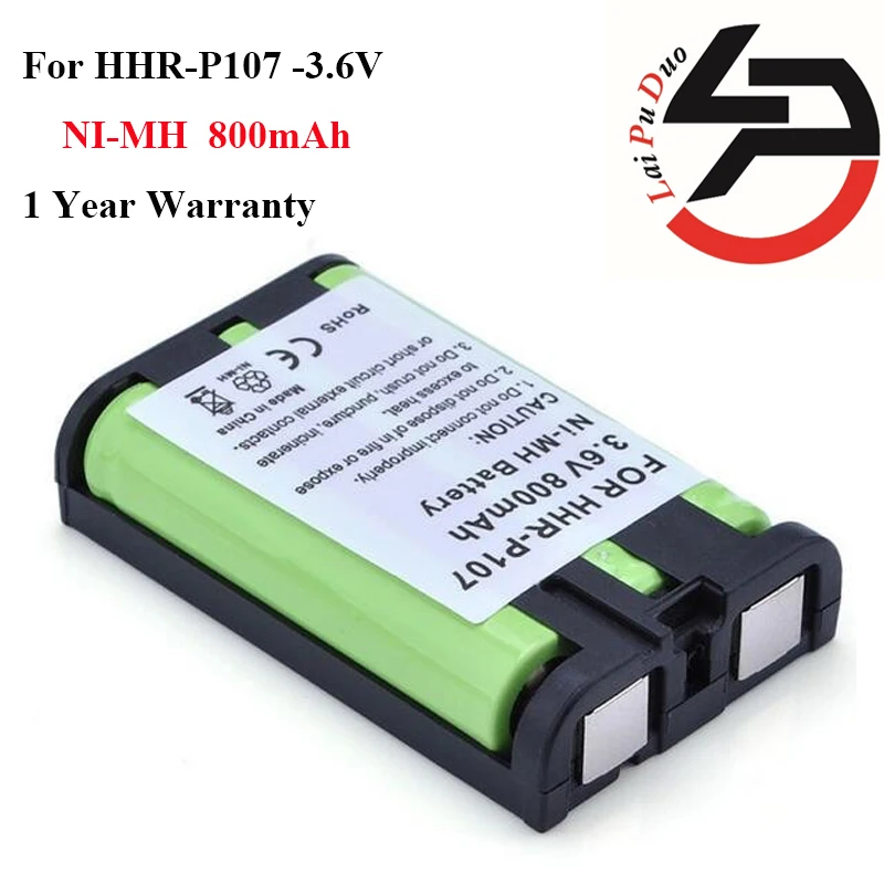 Novi 3,6 800 mah NiMH Baterija za bežični telefon HHR-P107 Zamjenjiva baterija BB-GT1500 KX-FPG381 BB-GT1502 KX-TG2215B