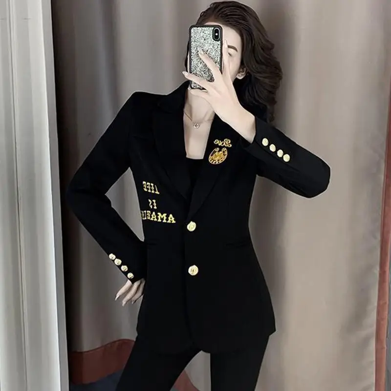 Novi Crni Blazer Ženski Kostim Ženski 2022 Jesen Ženski Kaput Moderna Ženska Odjeća Casual Odjeća