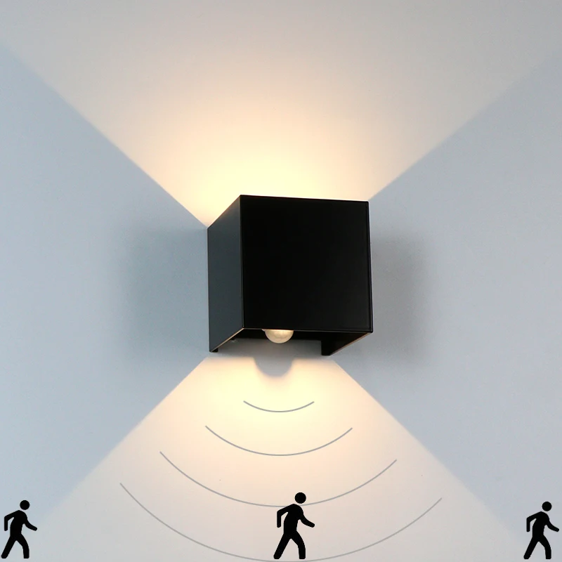 Led zidna svjetiljka s osjetljivošću za pokret ljudskog tijela, IP65, vanjska zidna lampa i u zatvorenom prostoru za pohranu aluminijske lampe AC90-260V