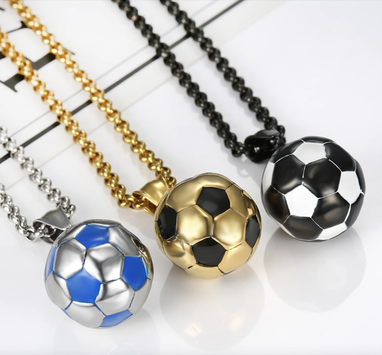 Punk nakit boem sportski pribor od nehrđajućeg čelika титановая čelik nogometni privjesak ogrlica muška lanac ili ženska lanac