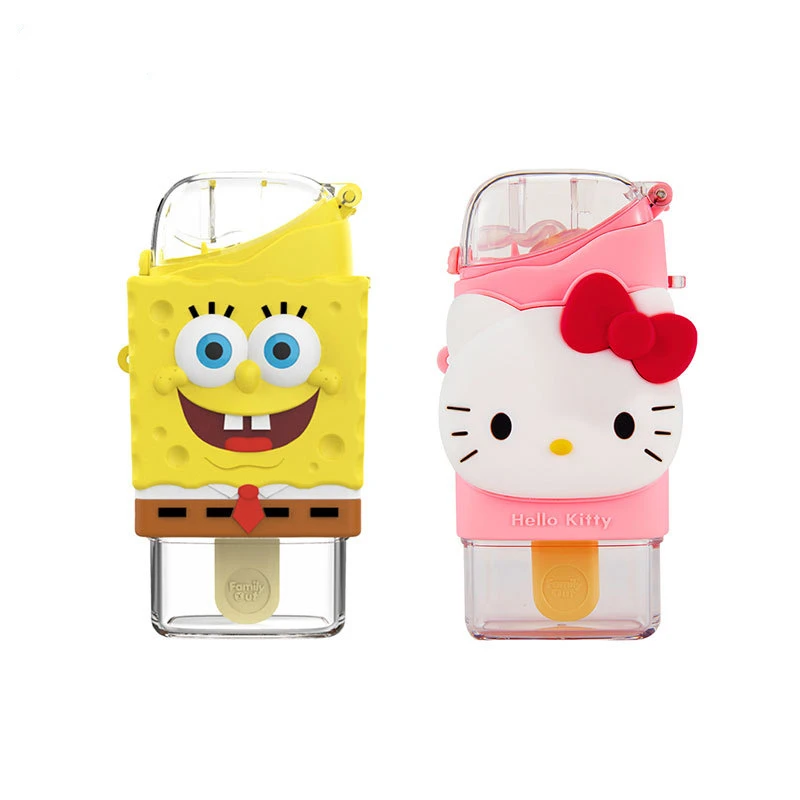 380 ml Sanrio Hello Kitty Slama Poklopac Čaša Za Vodu Prsten sladoled na štapiću stick Kreativni Crtani Bočica Za Hranjenje Bebe Prijenosni Šalice