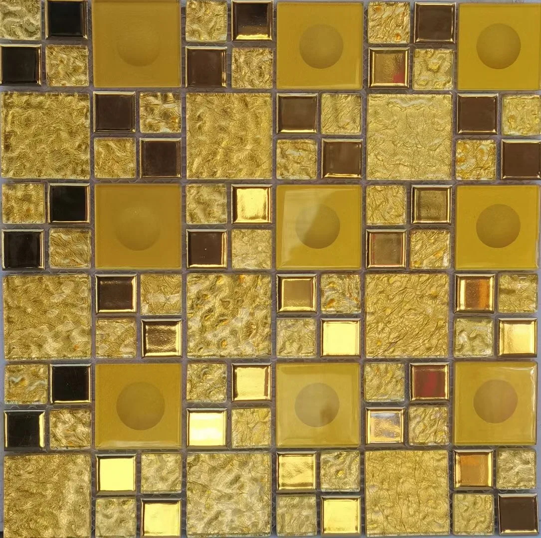 Pločice mozaika folije zlata 3D staklo za kupaonicu zid Баксплаш kuhinje ЮЭКСИН06