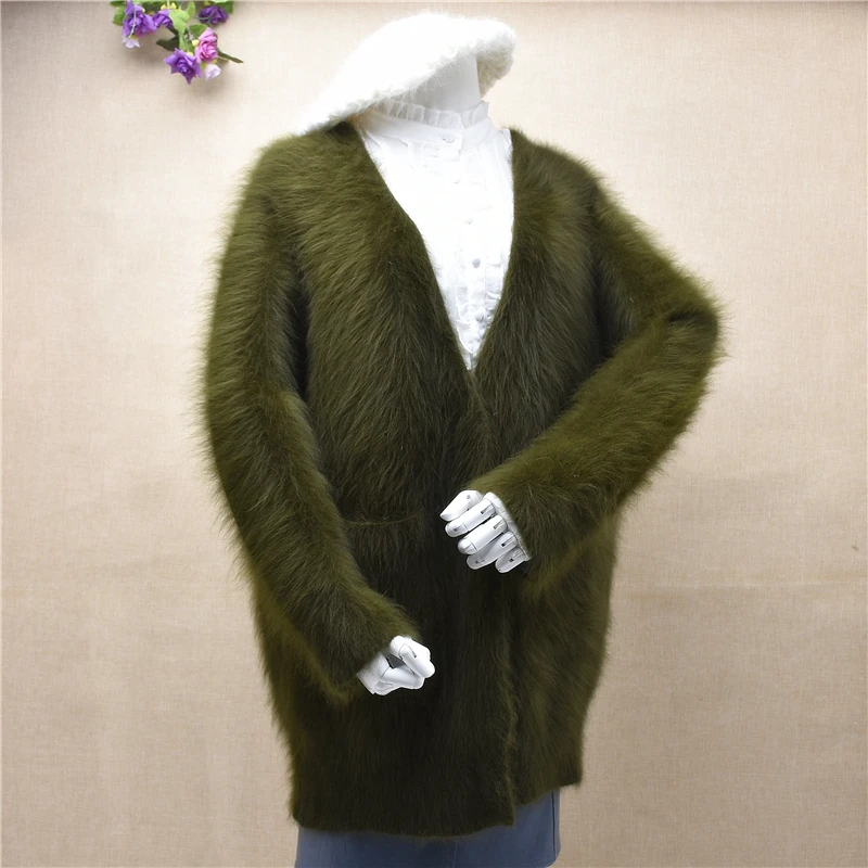 Jesensko-zimskom Seksi ženski kardigan dugih rukava i V-izrez, uske besplatan topli džemper od ангорской onda vune, норковая кашемировая jakna, mantle