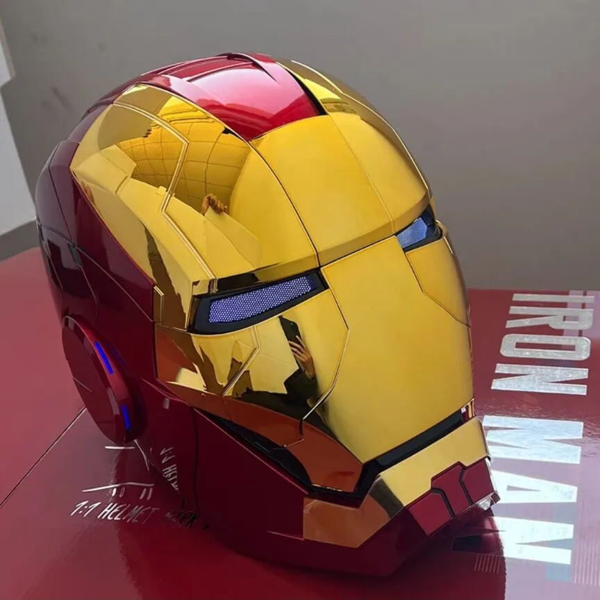 Marvel 1:1 Iron Man Kaciga Mk5 Glasovno Upravljanje Oči Sa Svjetlom Model Igračke Za Odrasle Električna Носимая Božićni Poklon Igračka Na Lageru