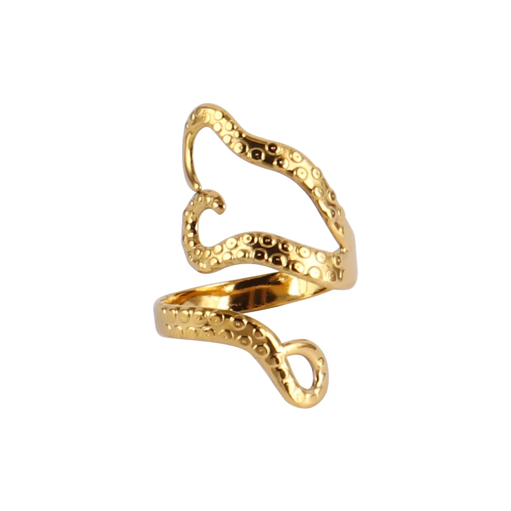 prsten za žene, prsten u stilu Hobotnice, ženski prsten od nehrđajućeg čelika otvoreni prsten na prst, zlatna boja, geometrijski Ženske prstenje, nakit Poklon