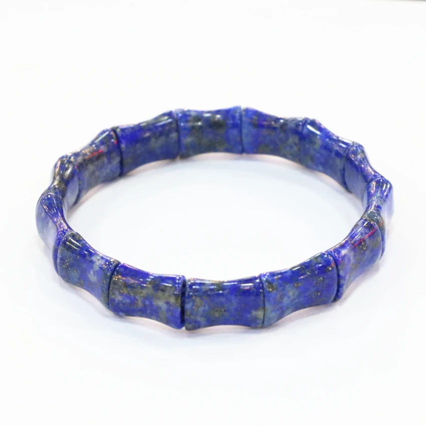 Veleprodaja Diy Narukvice Za Muškarce Žene 10x14 mm Plava Geometrija Prirodni Kamen lapis Lazuli Perle Narukvica Ručni Nakit 7,5 cm B3278