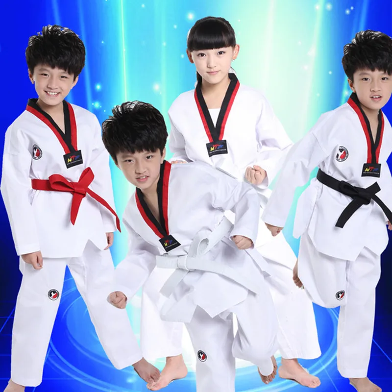 Bijela Odjeća Za kickboxing, Dječji Kostim Za taekwondo, Za Dječake i Djevojčice, Kimono za karate, taekwondo, judo Trening Odijela Za Natjecanja