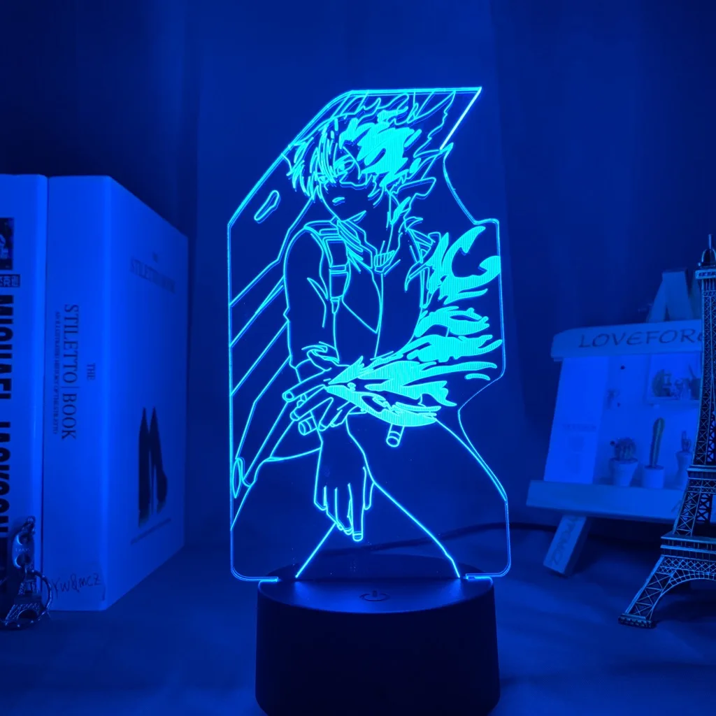 Akrilna 3D Lampa Anime Moj Heroj Akademija Шото Тодороки za uređenje Spavaće sobe noćno svjetlo Dječji Navijača rođendanski Poklon Manga Led noćno svjetlo