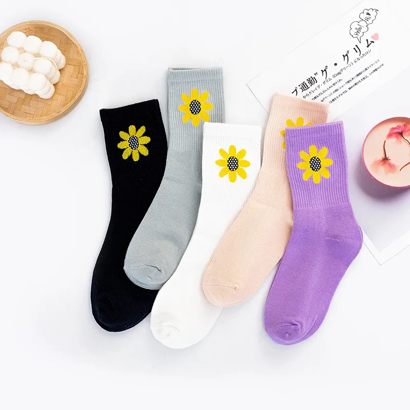 DaiShana, Novi Dizajn, Japanski Korejski Stil, Ženske Čarape S Cartoonish Cvijet, Čarape Harajuku Kawaii, Prozračna Proljeće-Jesen Svakodnevne Čarape
