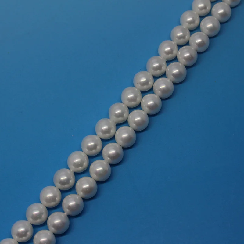 Mini. narudžba iznosi $7, veleprodaja 64шт, 6 mm, bijeli biser u obliku školjke Okrugli slobodan perle 15 