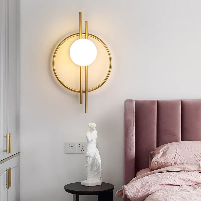 Novi okrugli noćni lampe za spavaće sobe, namještaj / kućanski aparati pozadina zidne lampe za dnevni boravak, unutarnja rasvjeta hotelskoj sobi, ukrasnih žaruljica
