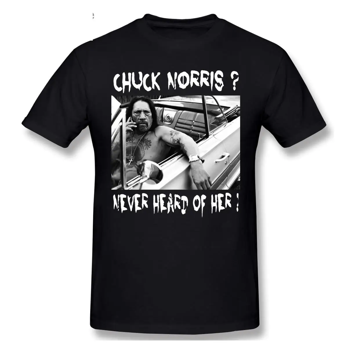 Chuck Norris Nikada nije čuo o njegovoj majici Zabava Danny Трехо Mačeta Funshirt Glupan