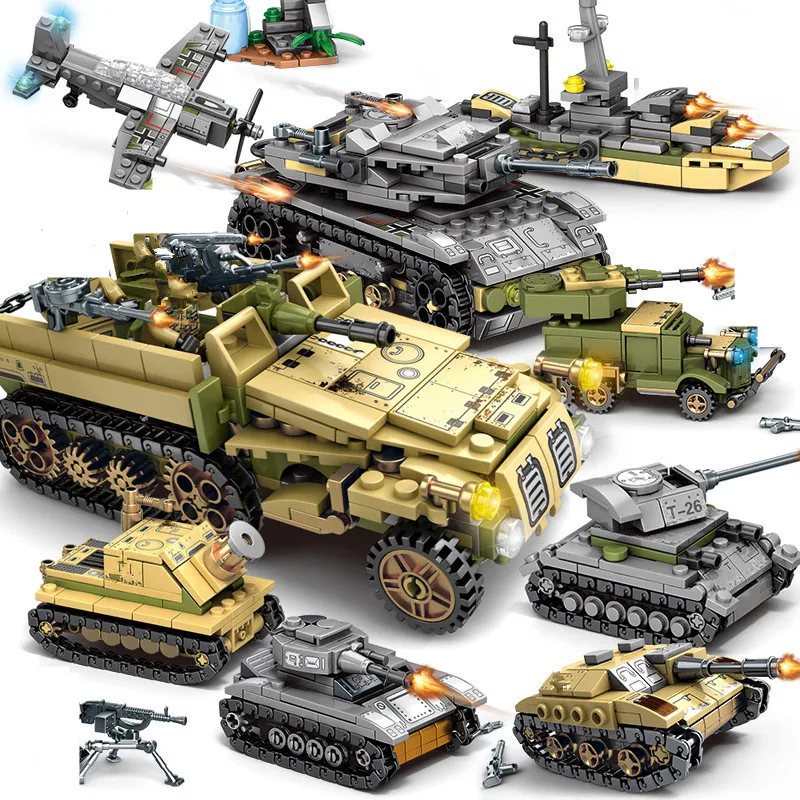1061 kom. Vojni Iron Carski Tenk Model DIY Gradivni Blokovi Setovi Oružje Vojna Kola Vojne Figure Vojnika Edukativne Igračke