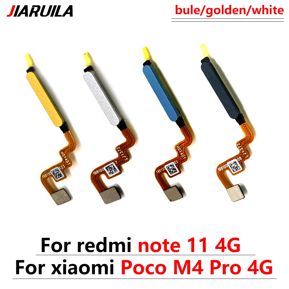 10 Kom. Za Redmi Note 11/Za Xiaomi Poco M4 Pro 4G Gumb za napajanje Otisaka prstiju Dodir ID Senzor Fleksibilan Kabel Zamjena
