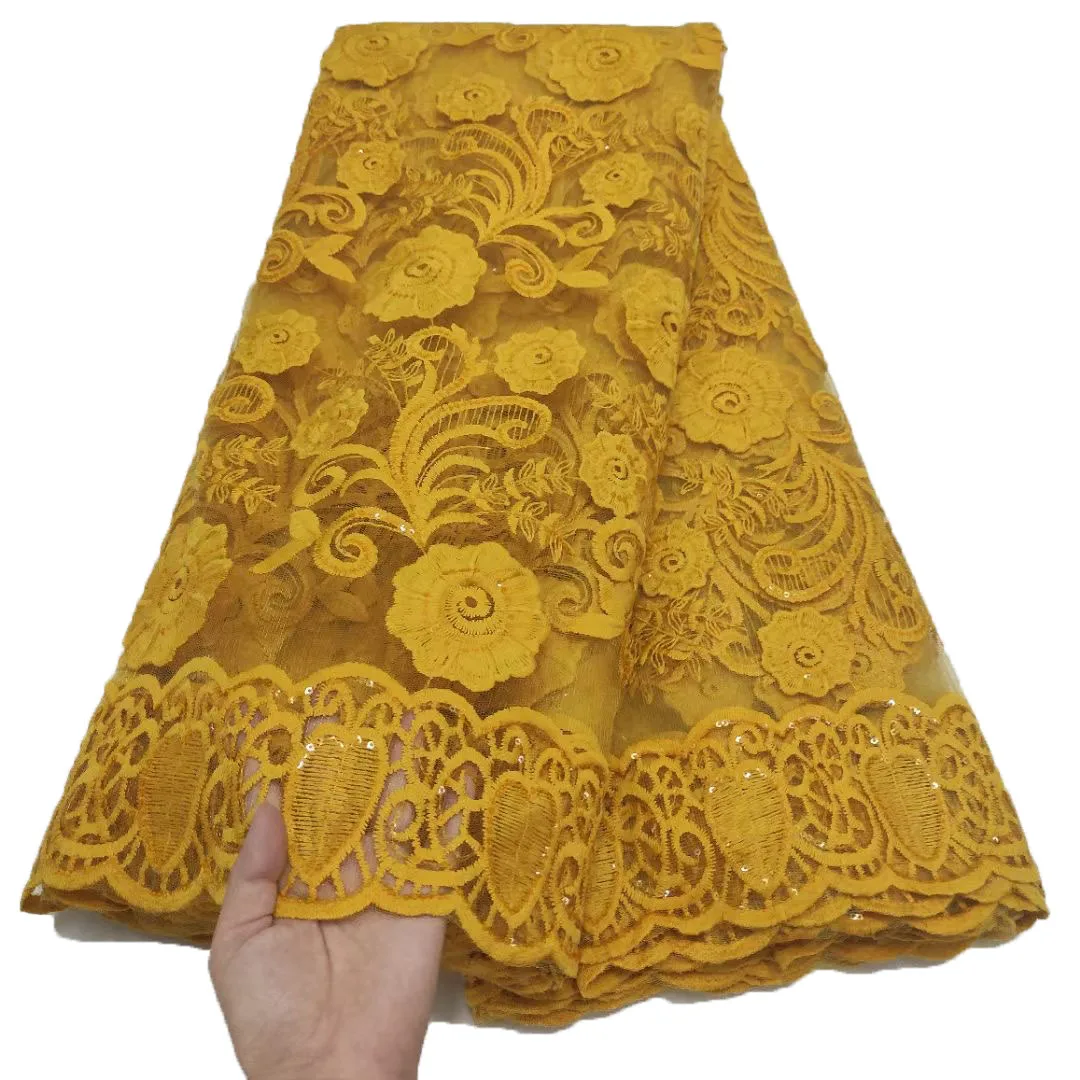 Cvjetne čipke tkanina sa šljokicama 5 metara, kvalitetna francuska čipka, afrička cvjetne čipke tkanina 2021 za vjenčanje i večernje haljine nigerijske