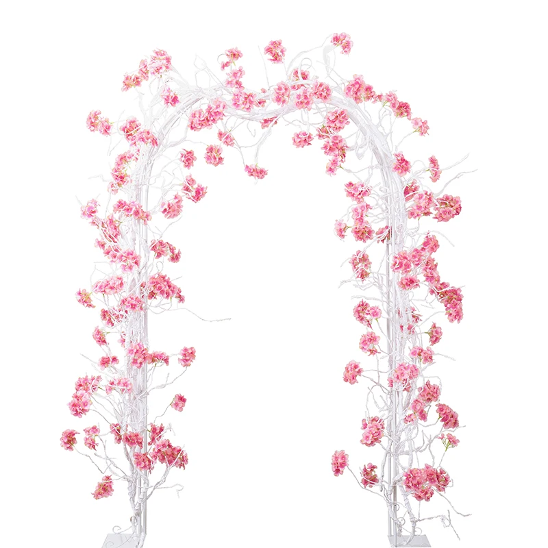 300 CM Duge Umjetne Cvijeće Glicinije Vinova Loza Svilene Hortenzija ratan palma Grančica Drveta Vjenčanje Luk Večernje Uređenje Zid pozadina cvijet