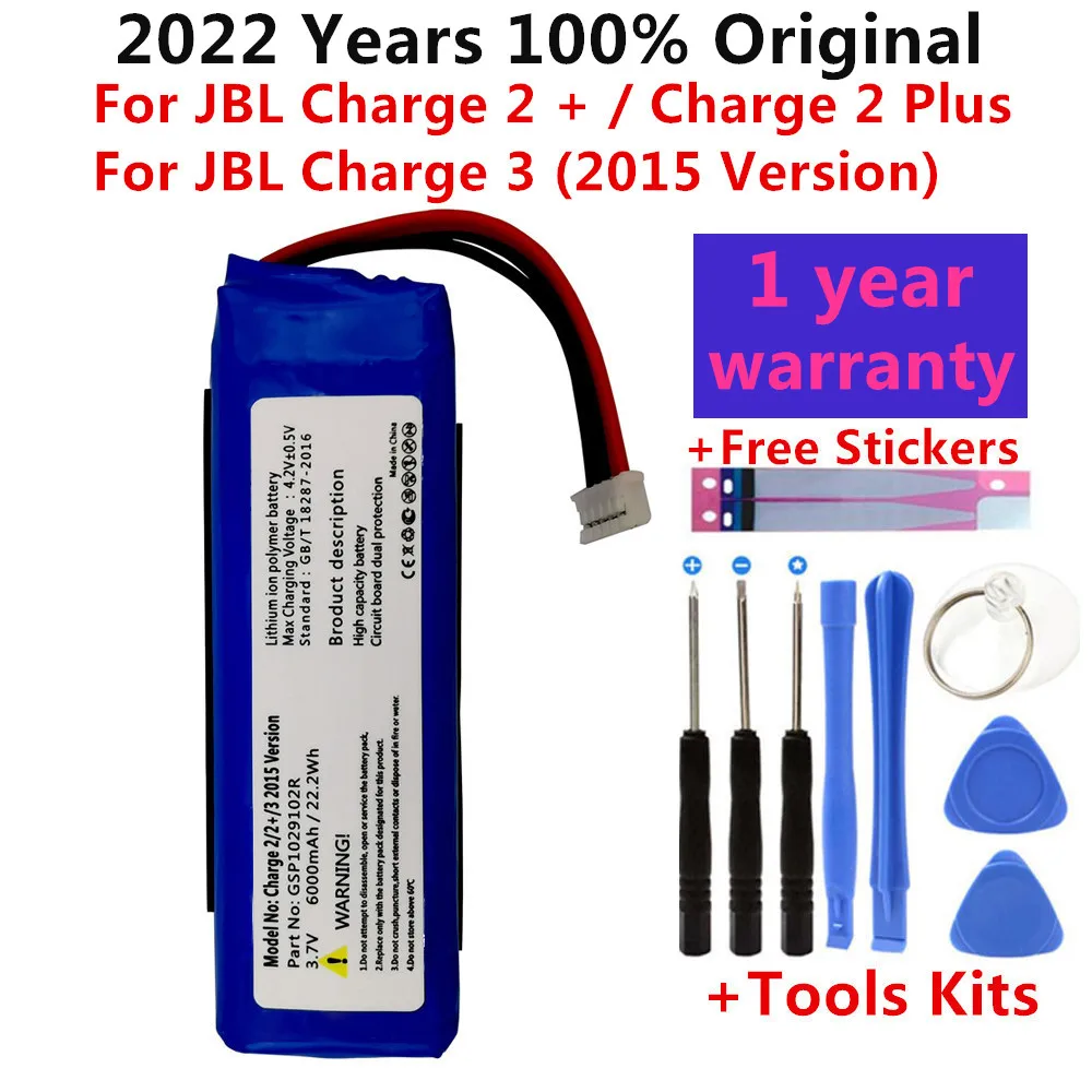 Originalni Novi 6000 mah GSP1029102R Baterija za JBL Charge 2 Plus, Charge 2 +, charge 3 2015 Verzija Besplatni Alati