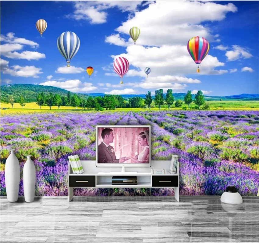 xuesu Prilagođene 8d desktop лавандовые cvijeće lijepa пейзажная slikarstvo 3D pozadina zidni ukras slikarstvo obloge