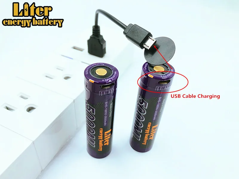 10 Kom. Baterije za laptop USB 18650 3500 mah 3,7 U Litij-ionska baterija USB 5000 ml Li-ion baterija + USB kabel