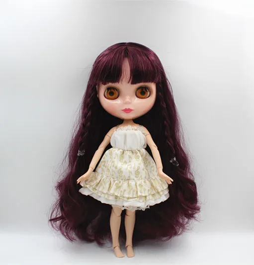 Blygirl Blyth lutka kupelj od lavande šiške ravne kose gol lutka 30 cm zajedničko tijelo 19 joint DIY lutka može mijenjati šminku